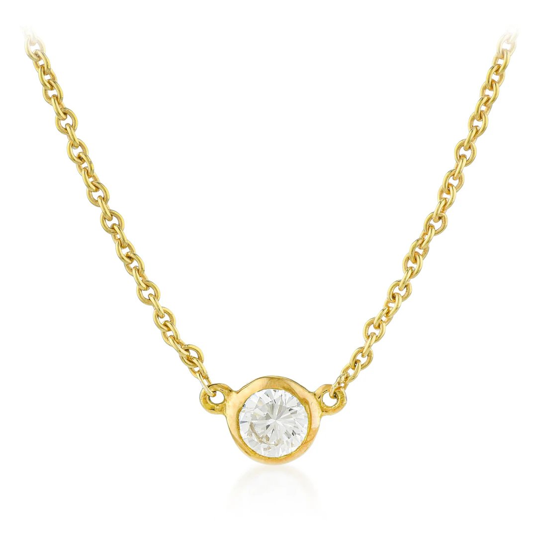 Tiffany & Co. Elsa Peretti Diamond Solitaire Pendant Necklace