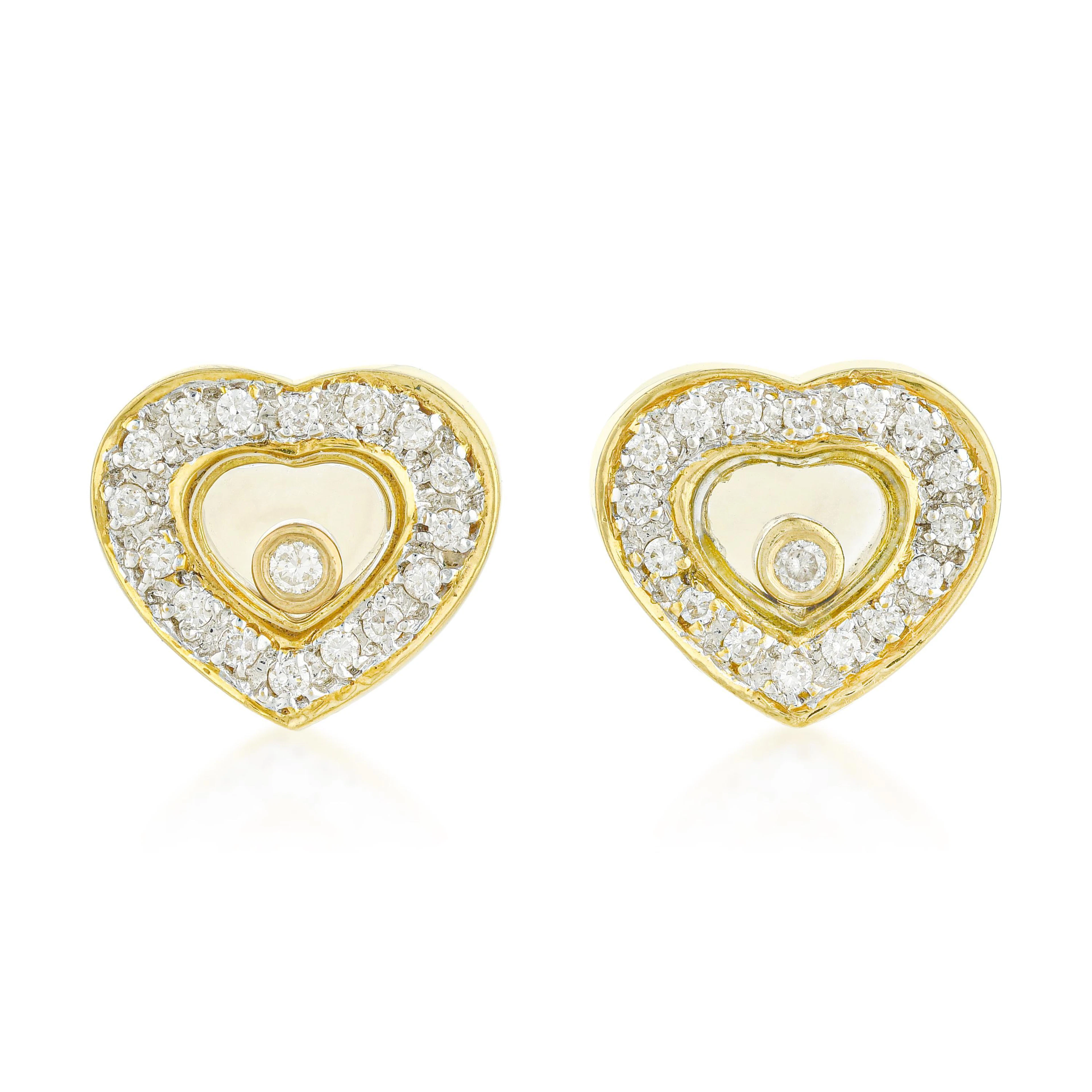 Heart Floating Diamond Earrings