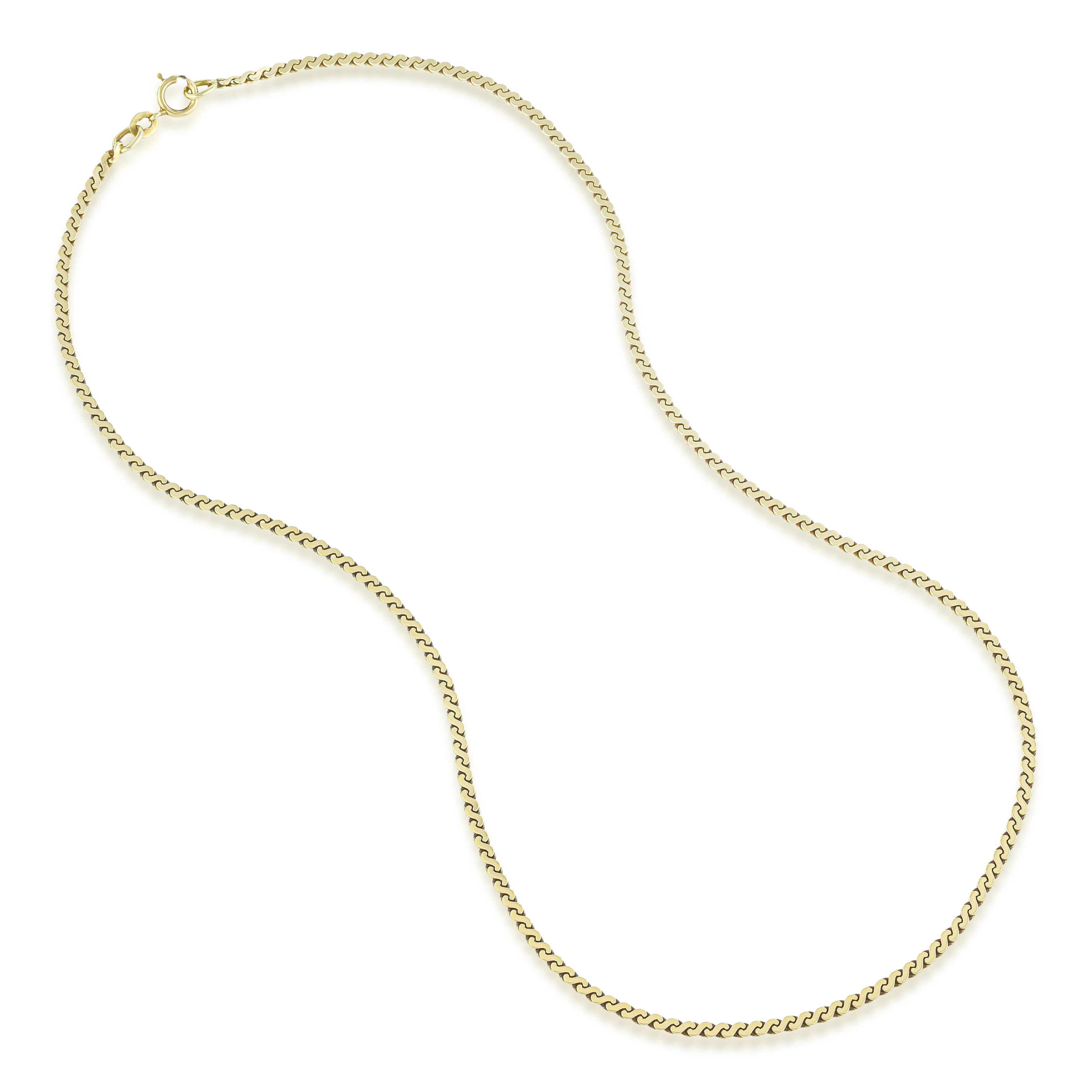 14K Gold Serpentine Chain Necklace, 18 Inches 2.2 mm