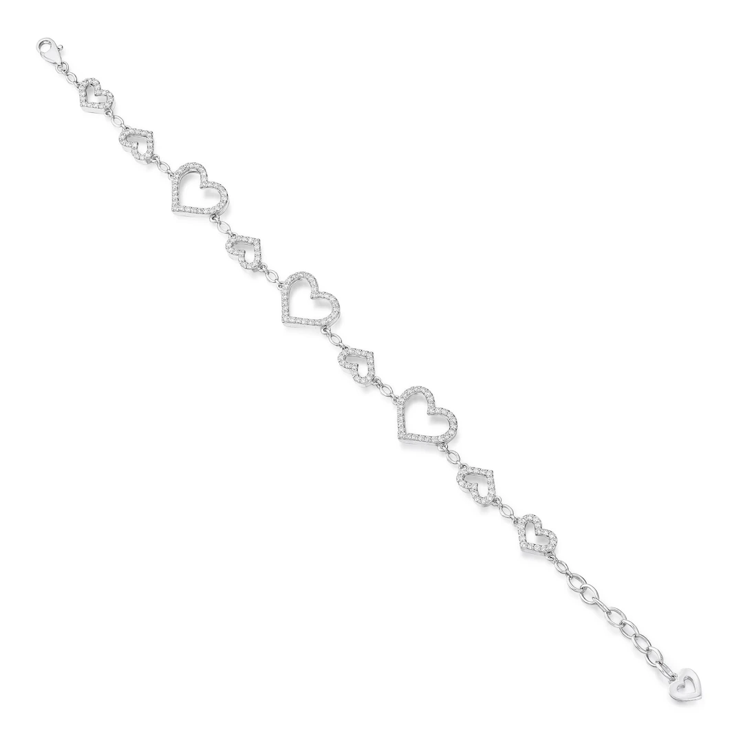 Diamond Heart Link Bracelet