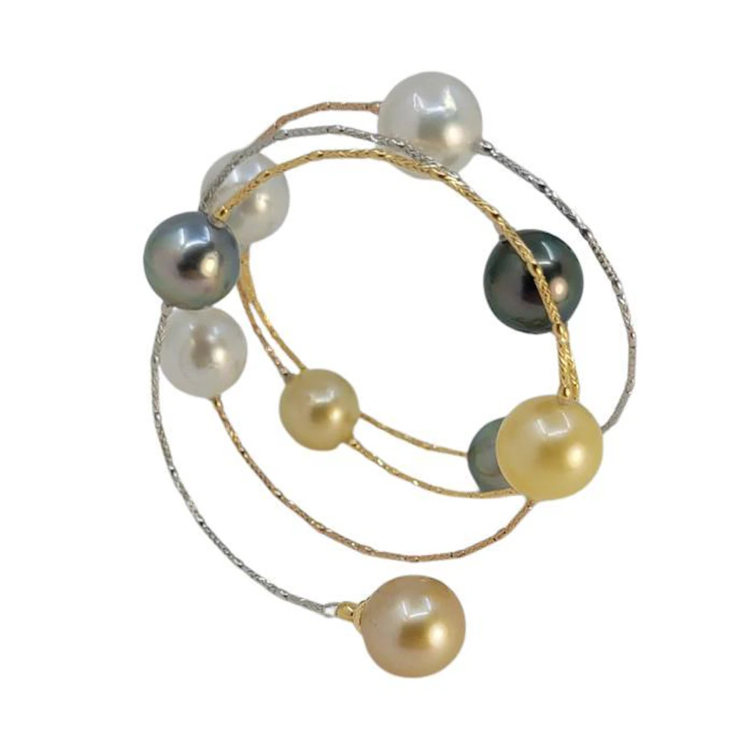 South Sea and Tahitian Pearl Wrap Bracelet
