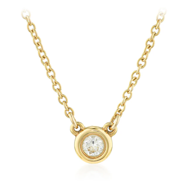 Tiffany & Co. Elsa Peretti Diamond Solitaire Pendant Necklace