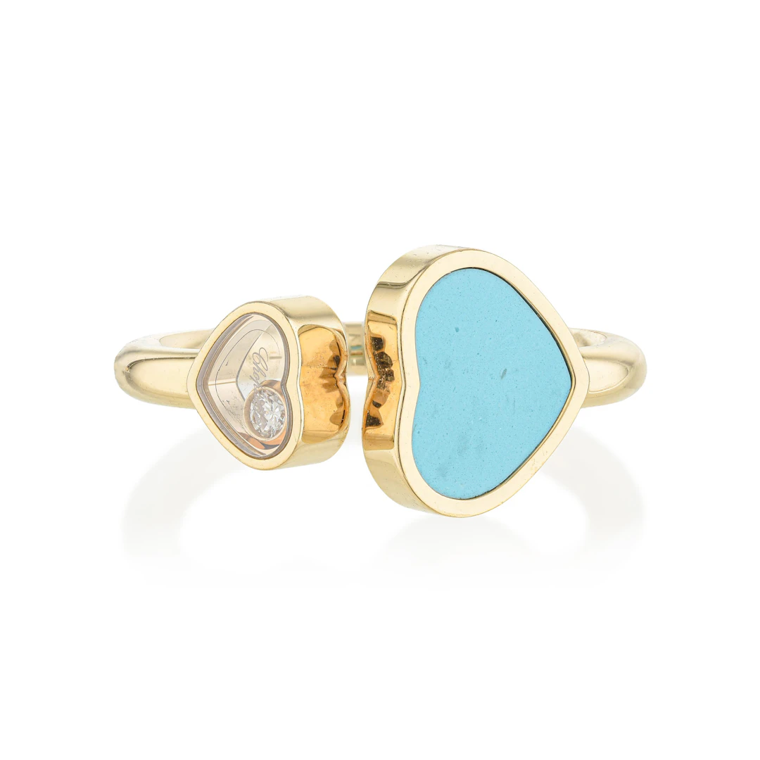 Chopard Happy Hearts Turquoise and Diamond Ring