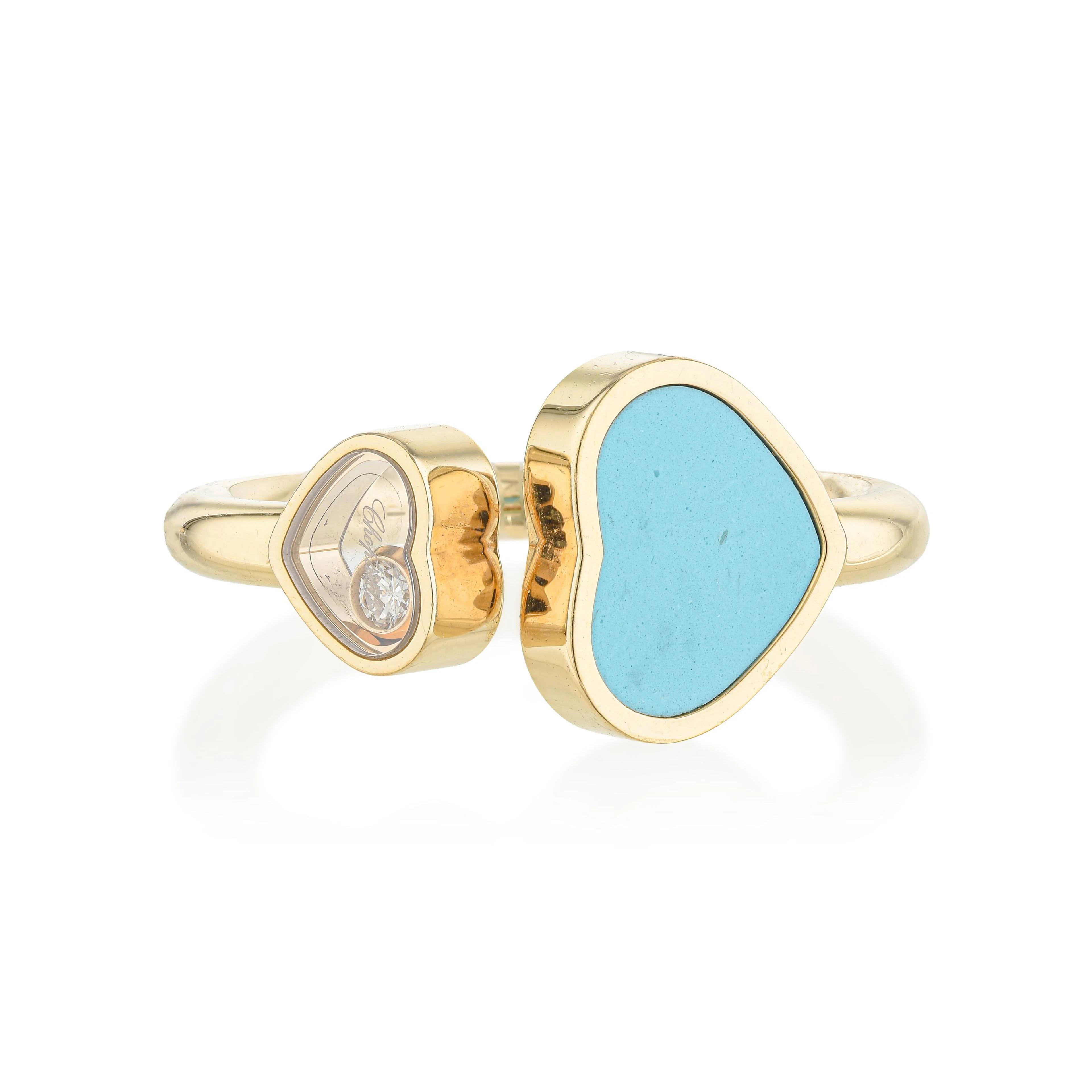 Chopard Happy Hearts Turquoise and Diamond Ring