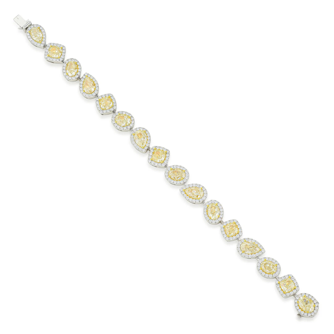 Fancy Yellow and White Diamond Bracelet