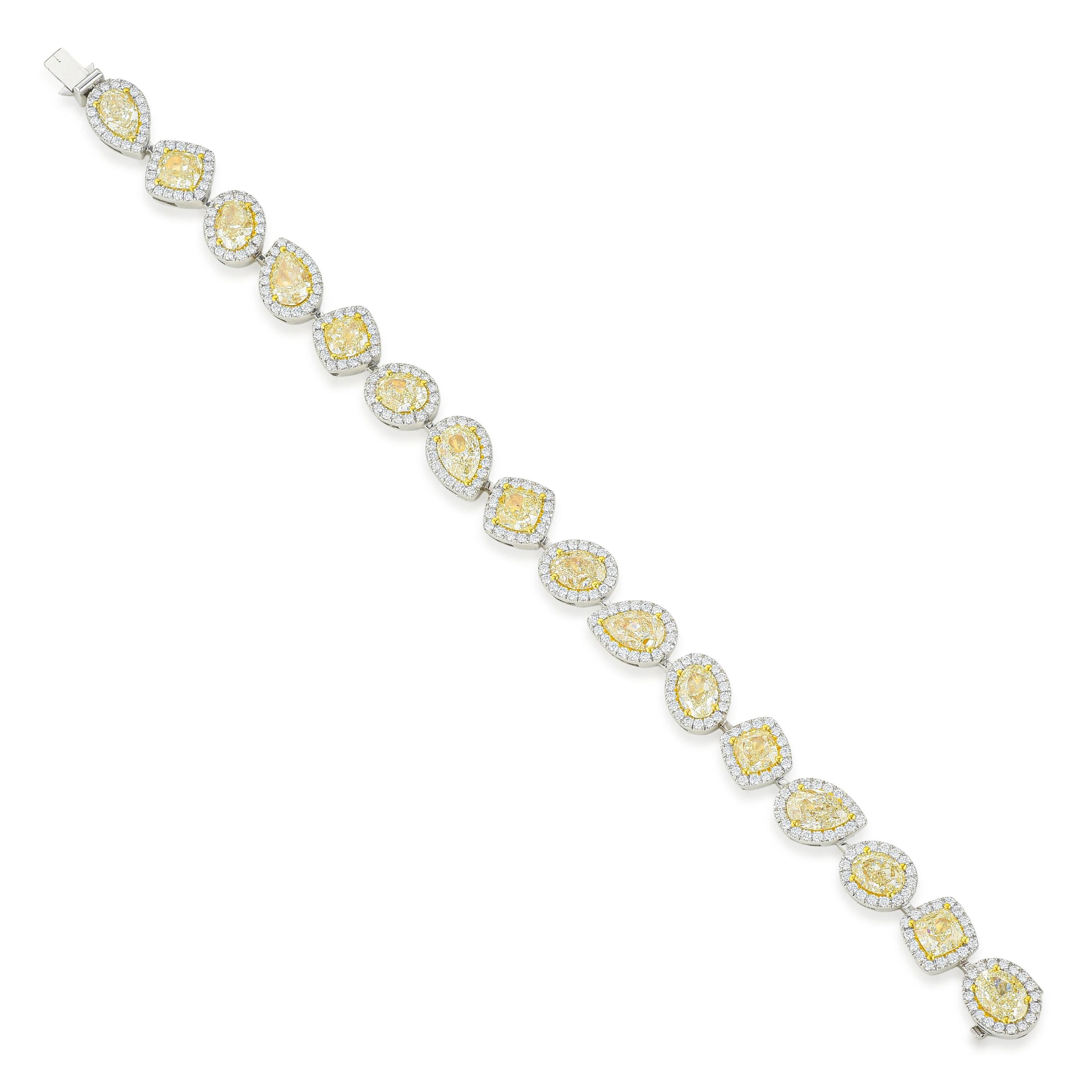 Fancy Yellow and White Diamond Bracelet