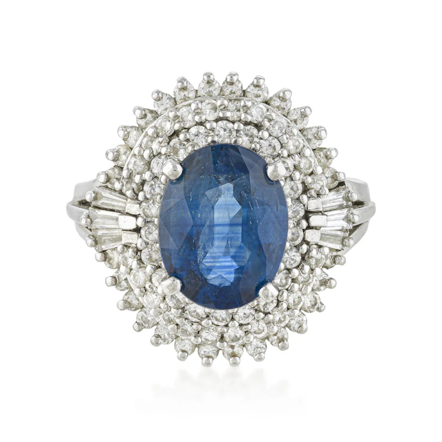 Sapphire and Diamond Cocktail Ring
