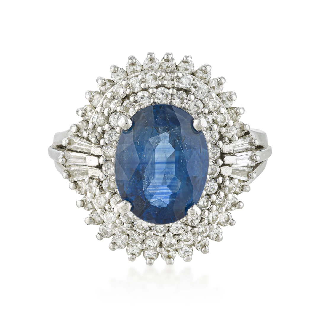 Sapphire and Diamond Cocktail Ring