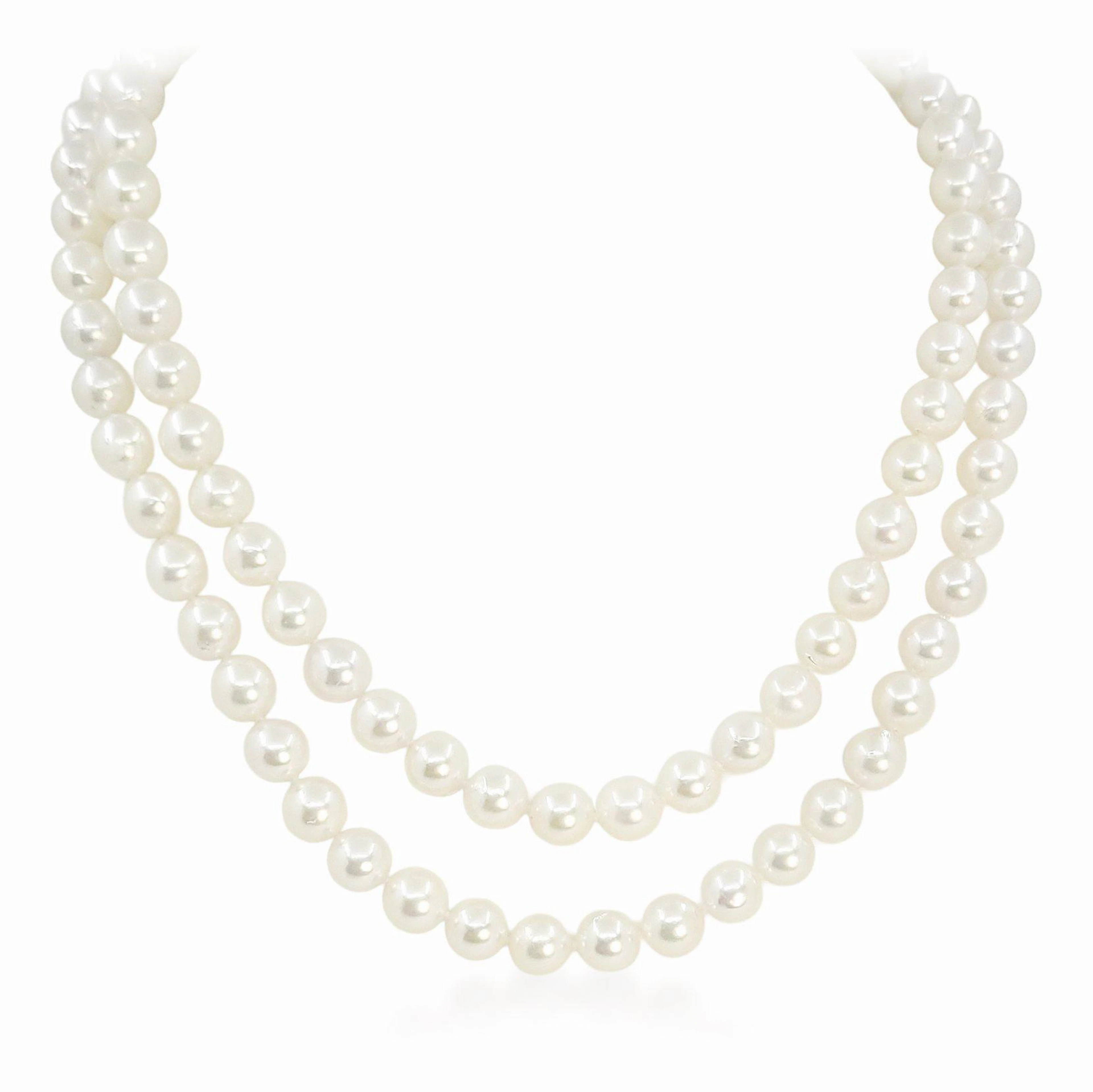 Double Strand Akoya Pearl Necklace