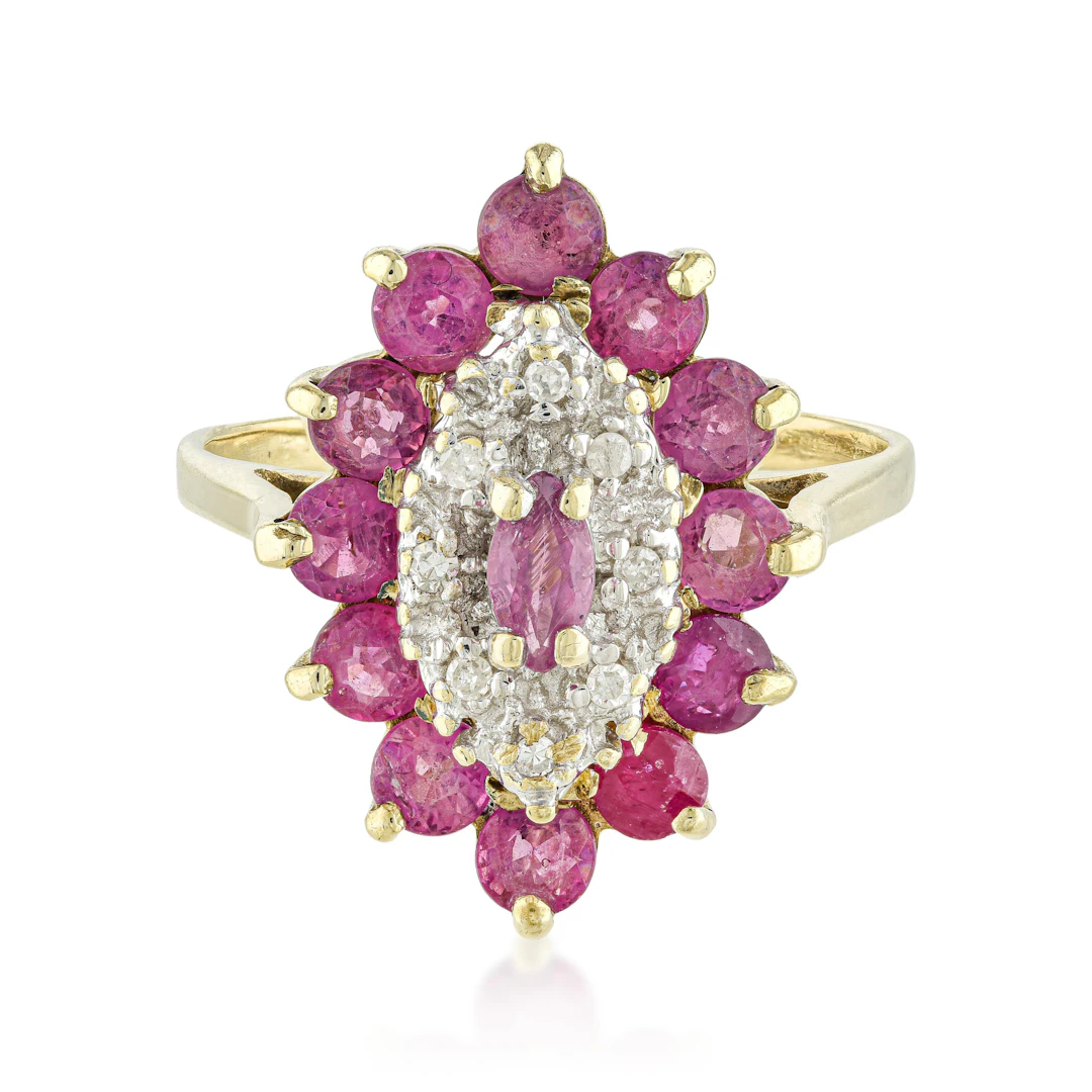 Ruby and Diamond Cocktail Ring