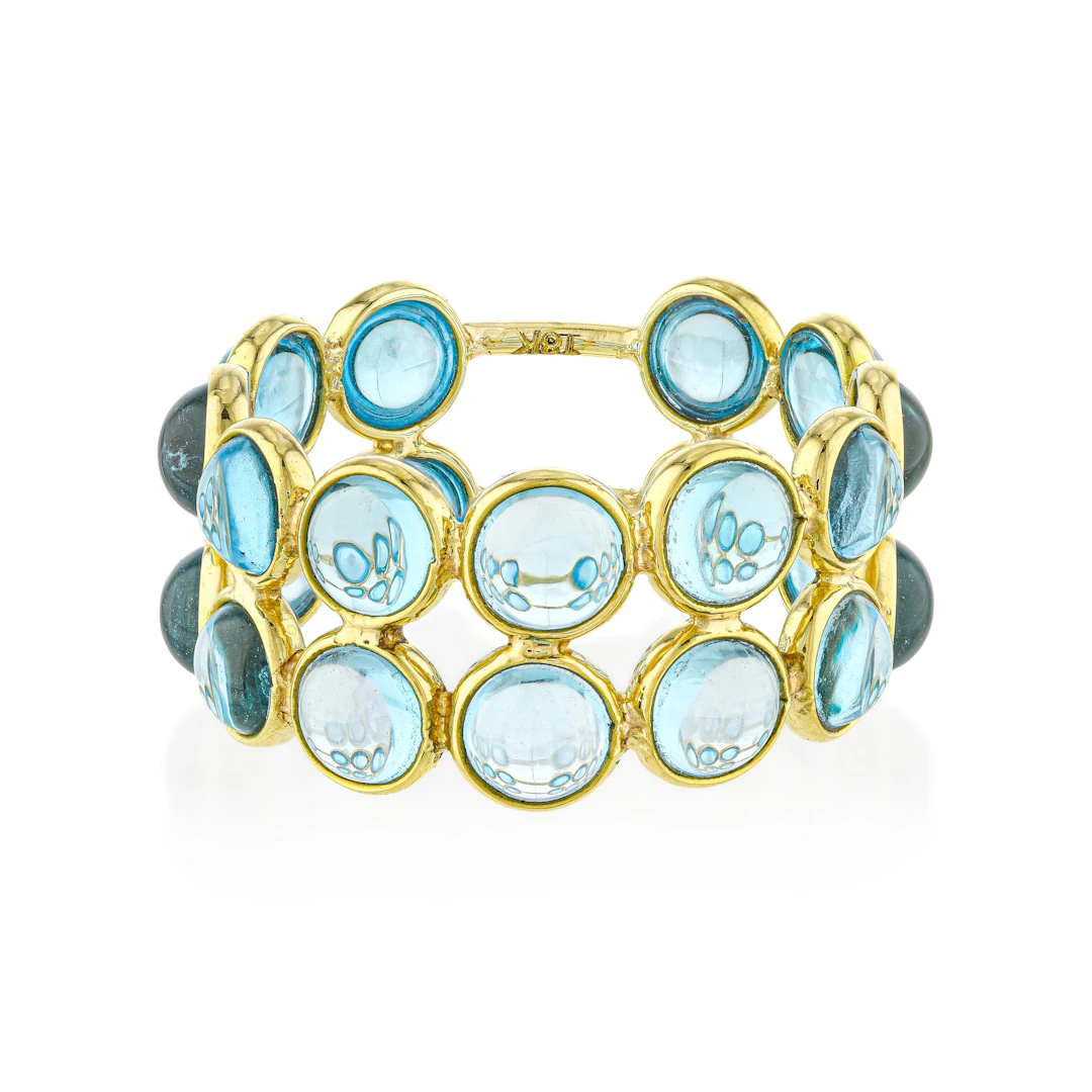Blue Topaz Double Band Ring