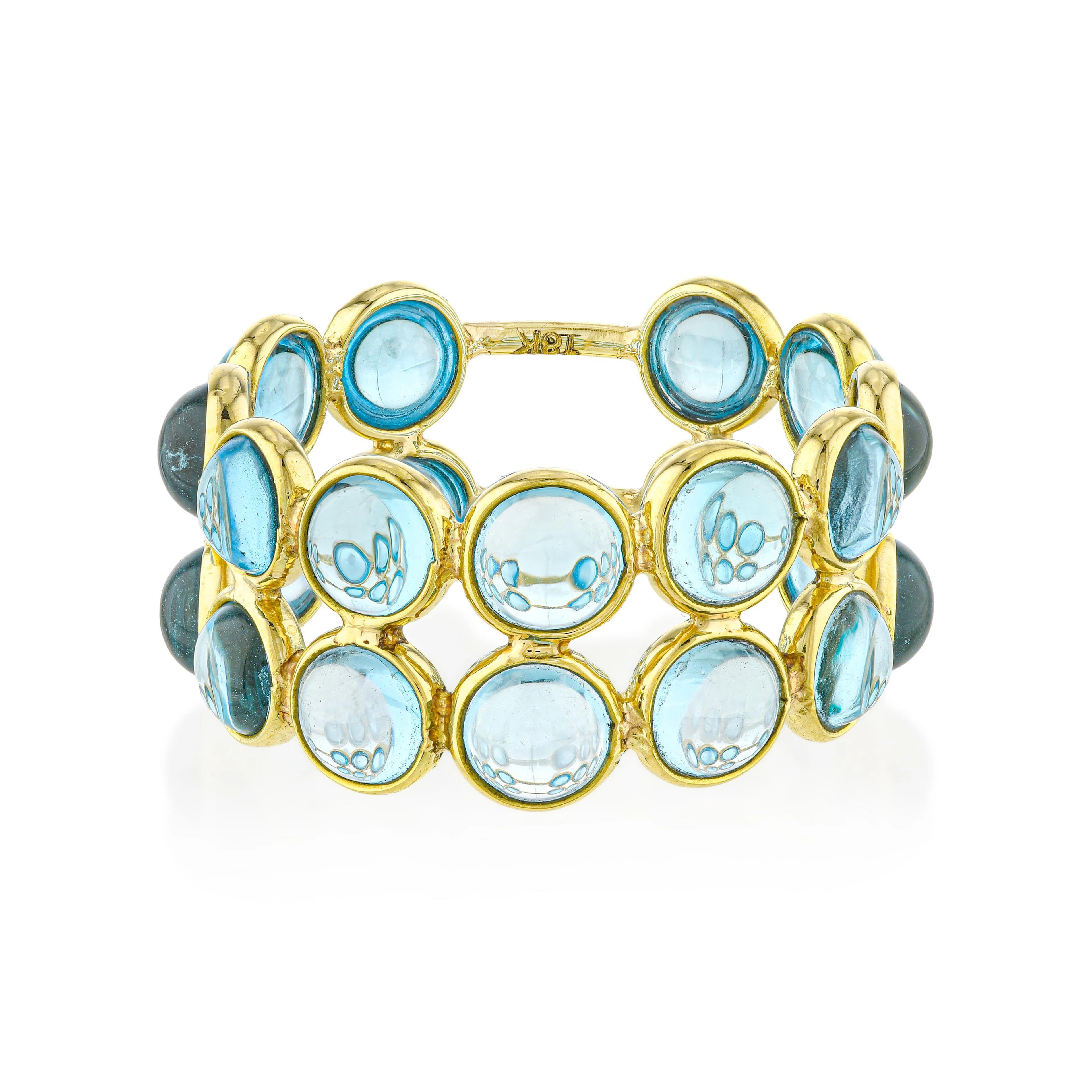 Blue Topaz Double Band Ring