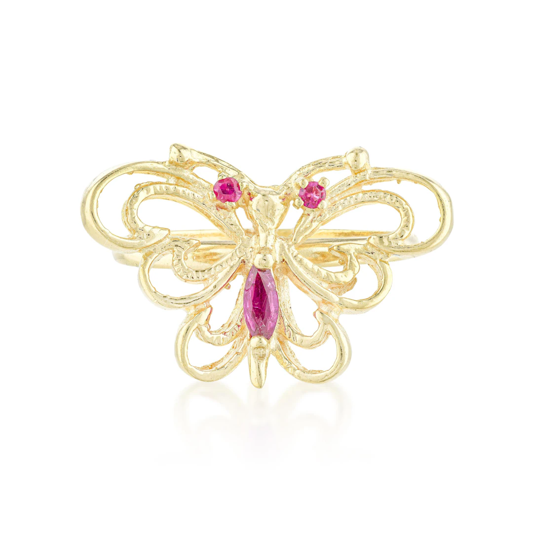Ruby Butterfly Ring