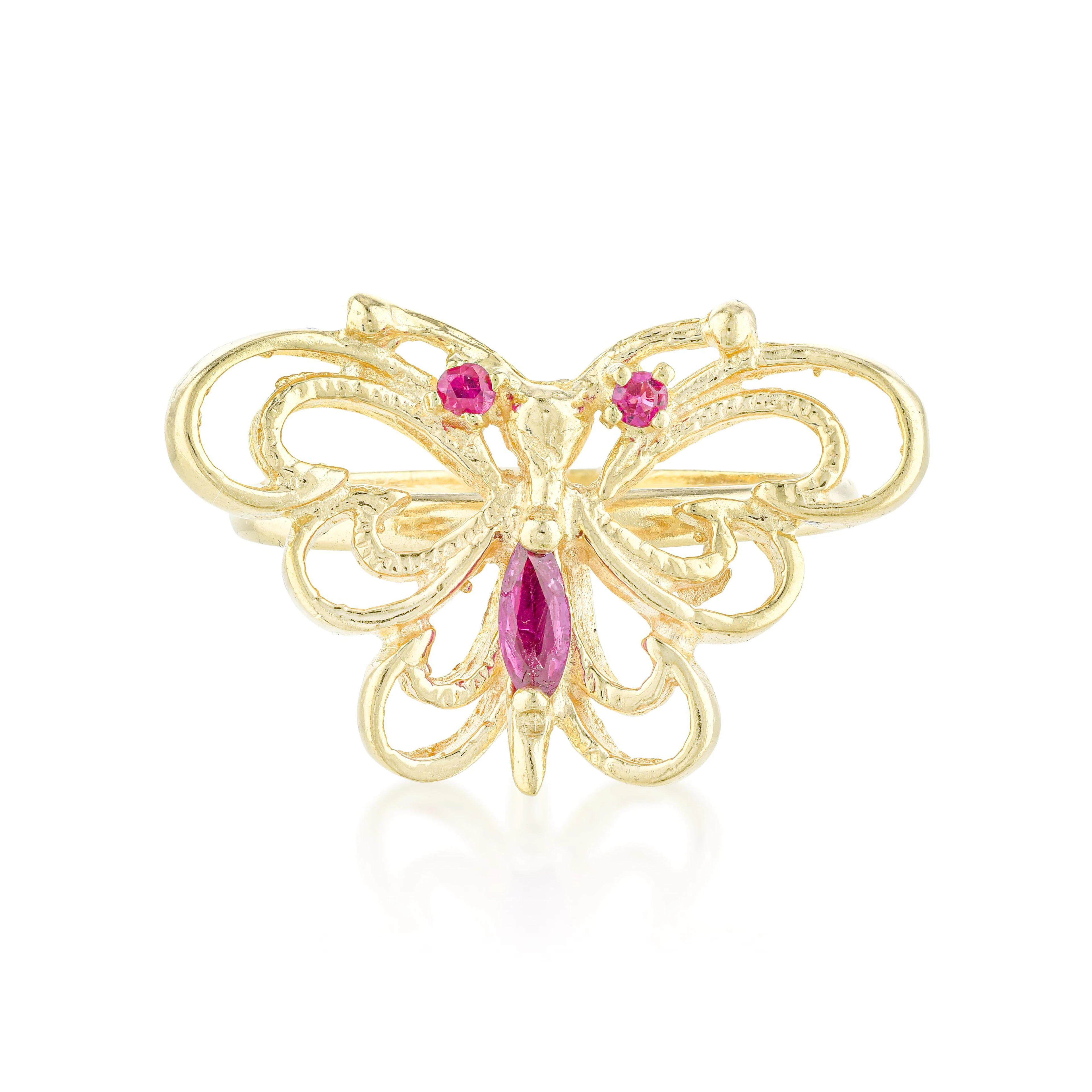 Ruby Butterfly Ring