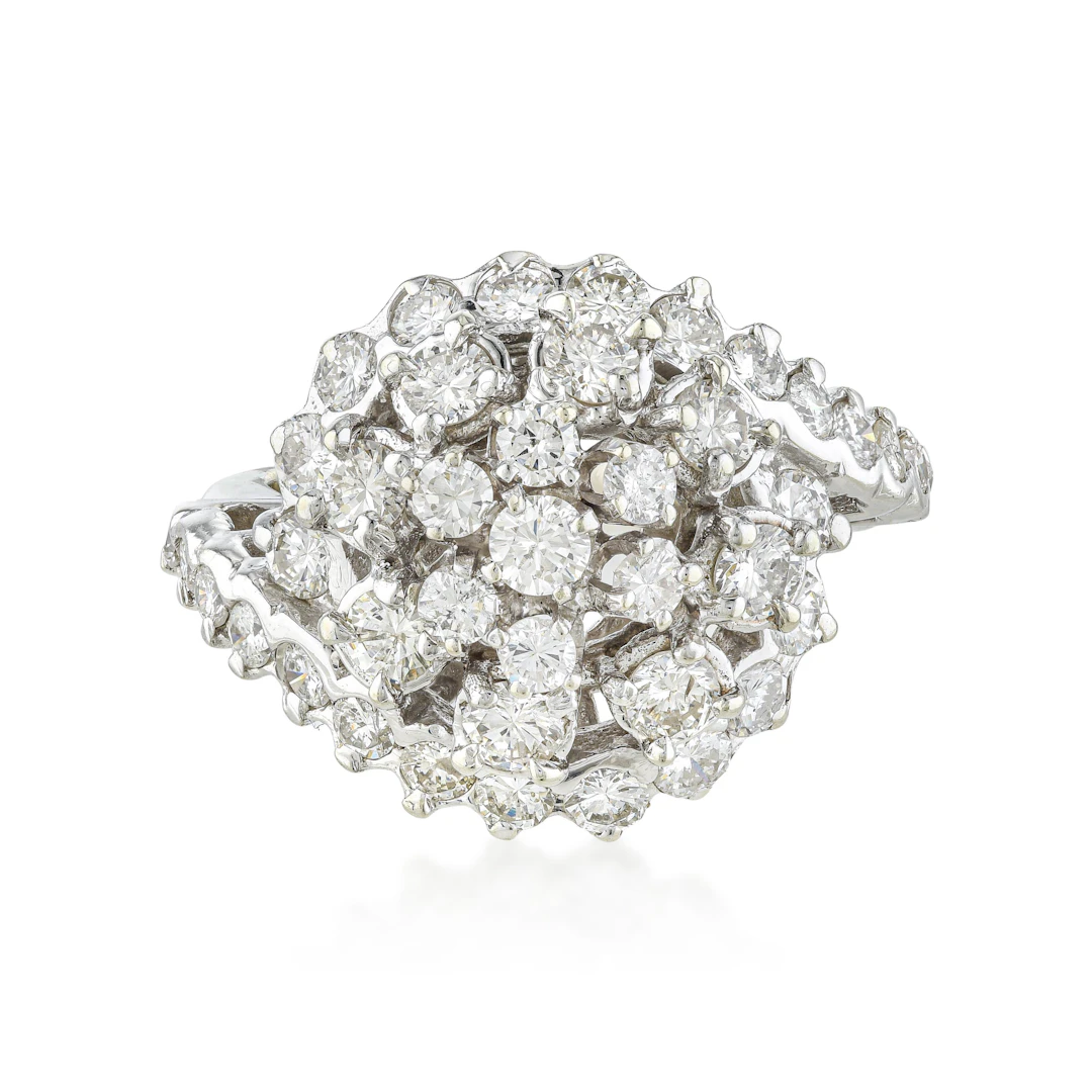 Diamond Floral Cluster Ring
