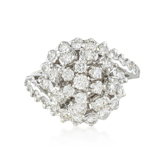 Diamond Floral Cluster Ring