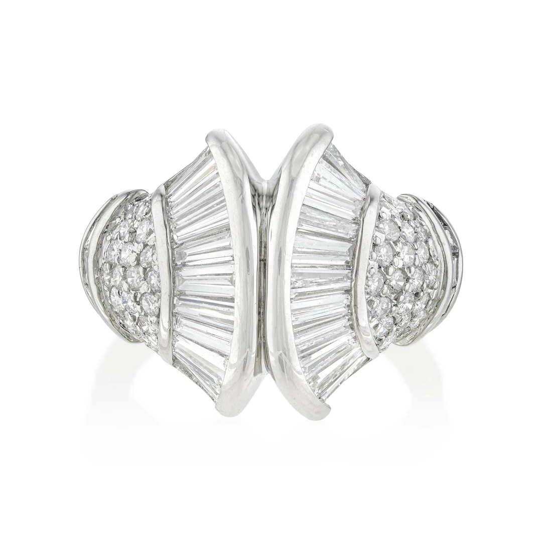 Fine Diamond Cluster Fan Ring