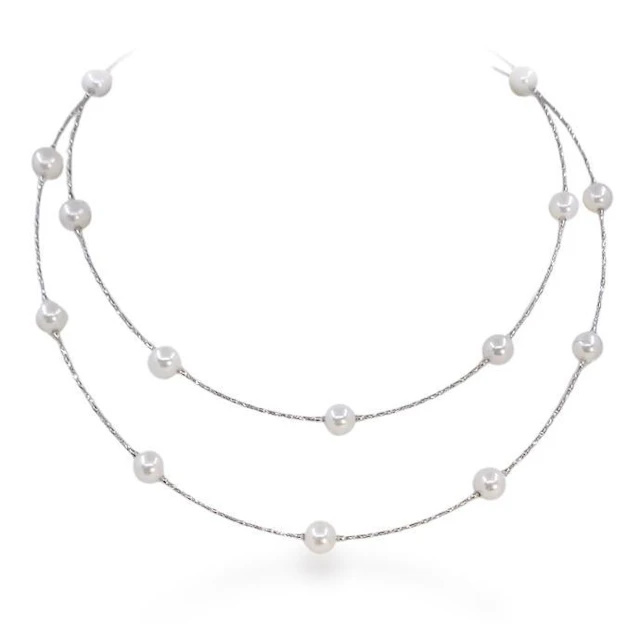 Akoya Pearl Opera Length Station Necklace