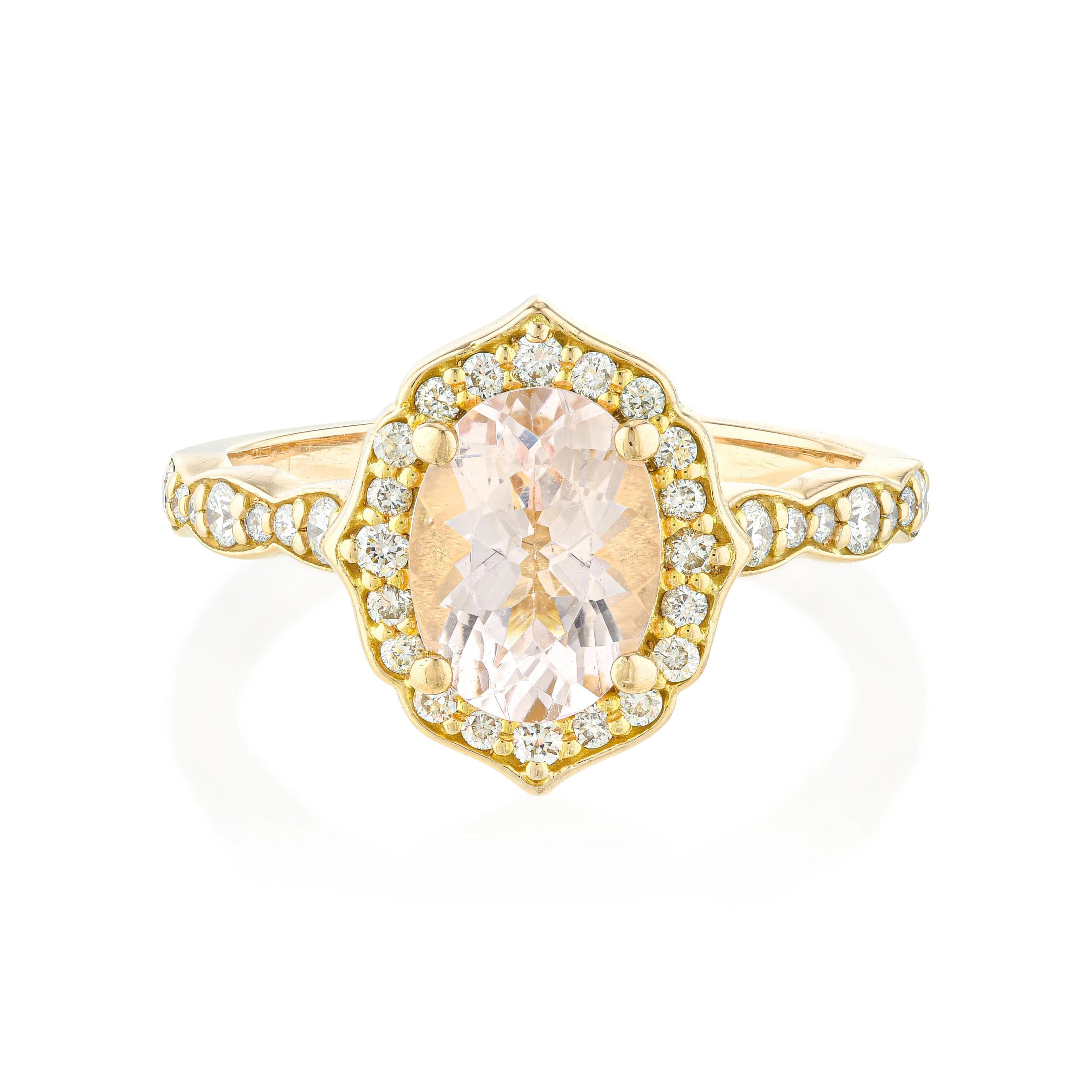 Morganite and Diamond Ring by La More