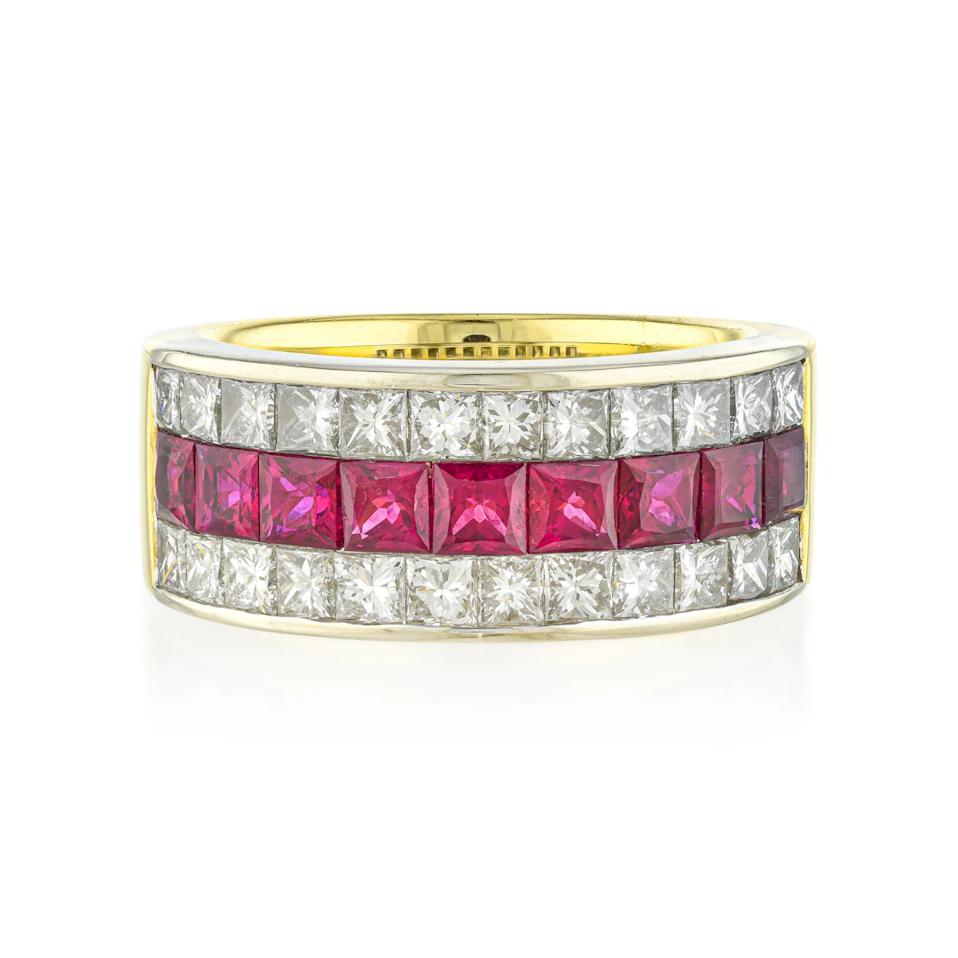 Ruby and Diamond Band Ring