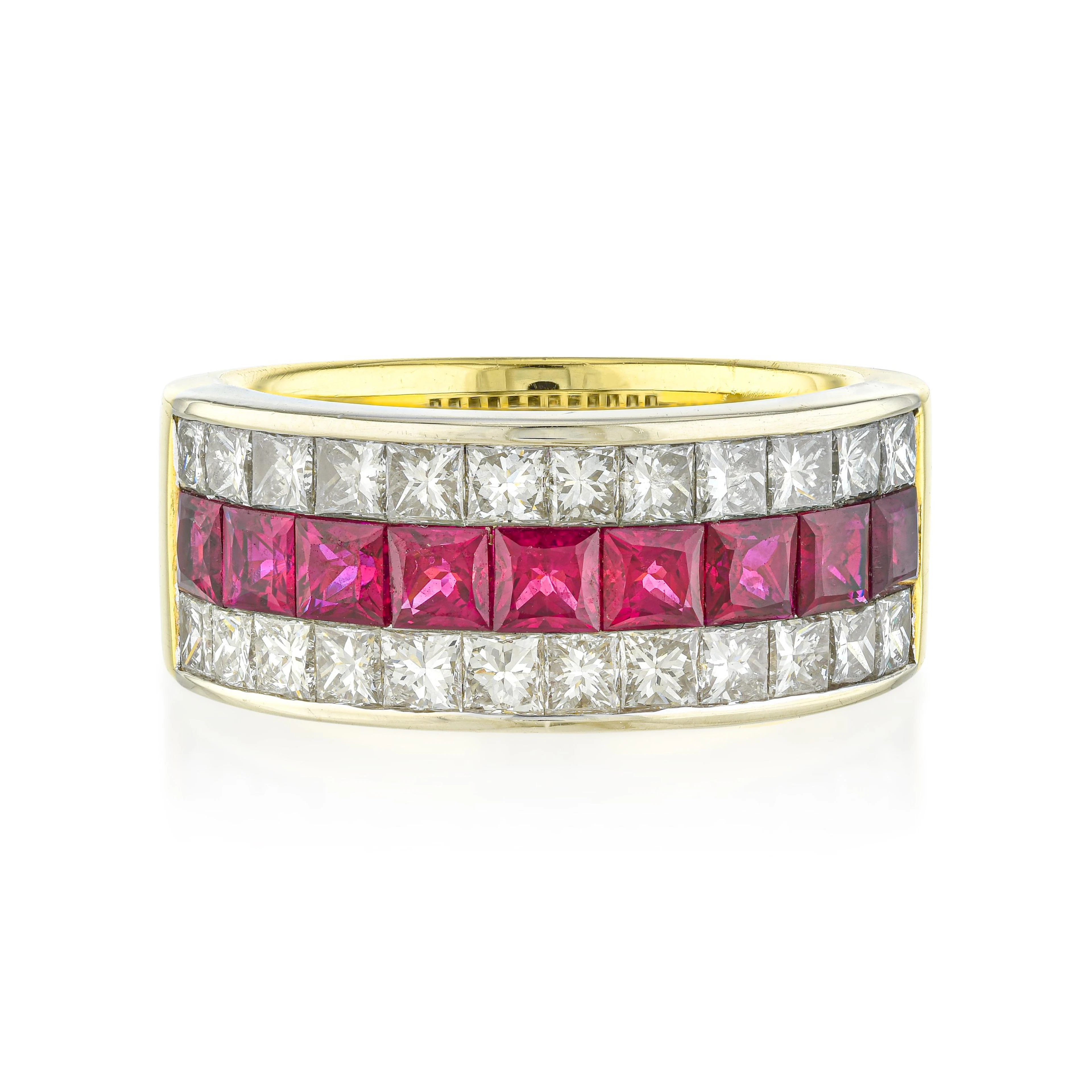 Ruby and Diamond Band Ring