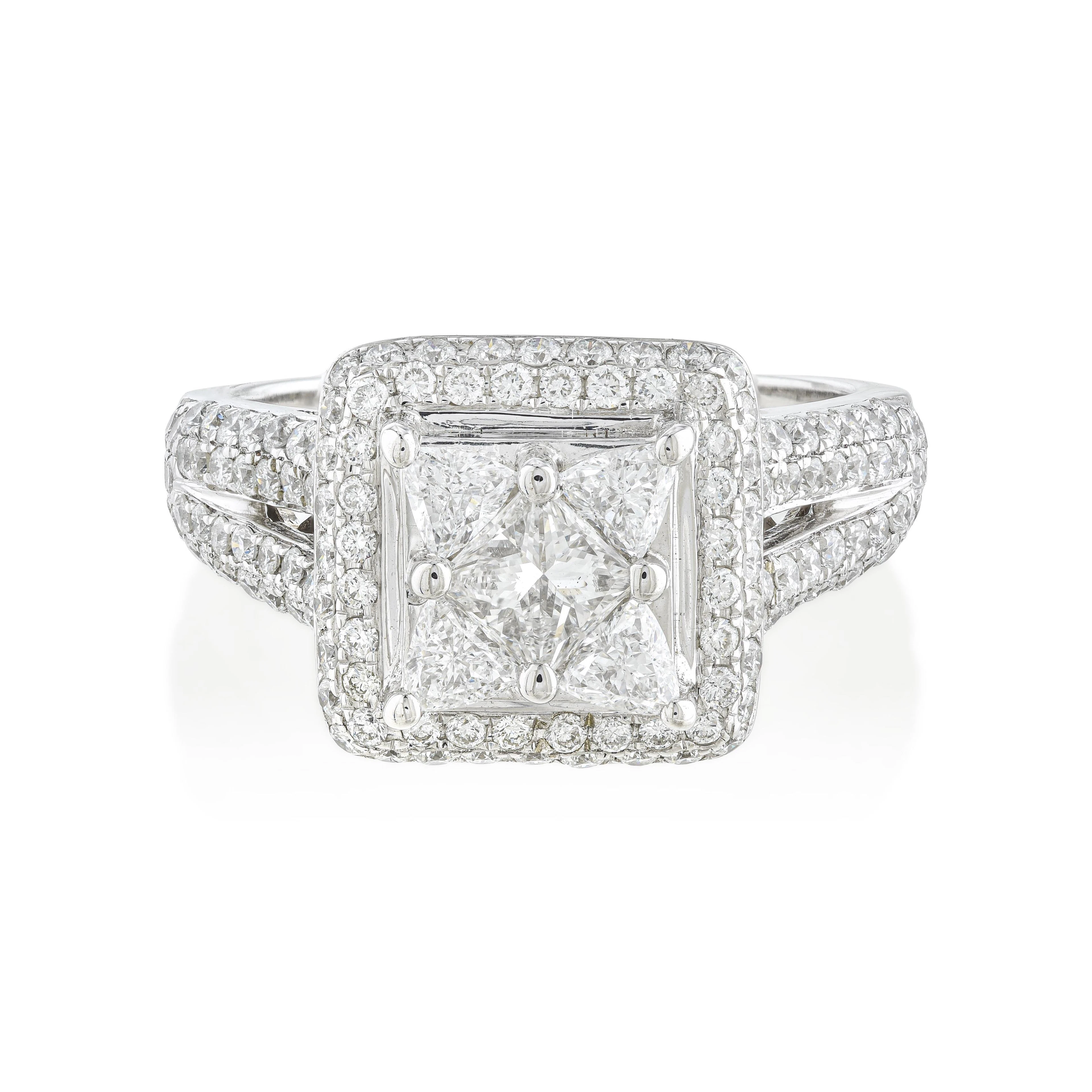 Mosaic Diamond Engagement Ring