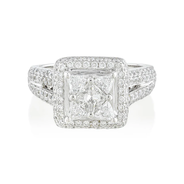 Mosaic Diamond Engagement Ring