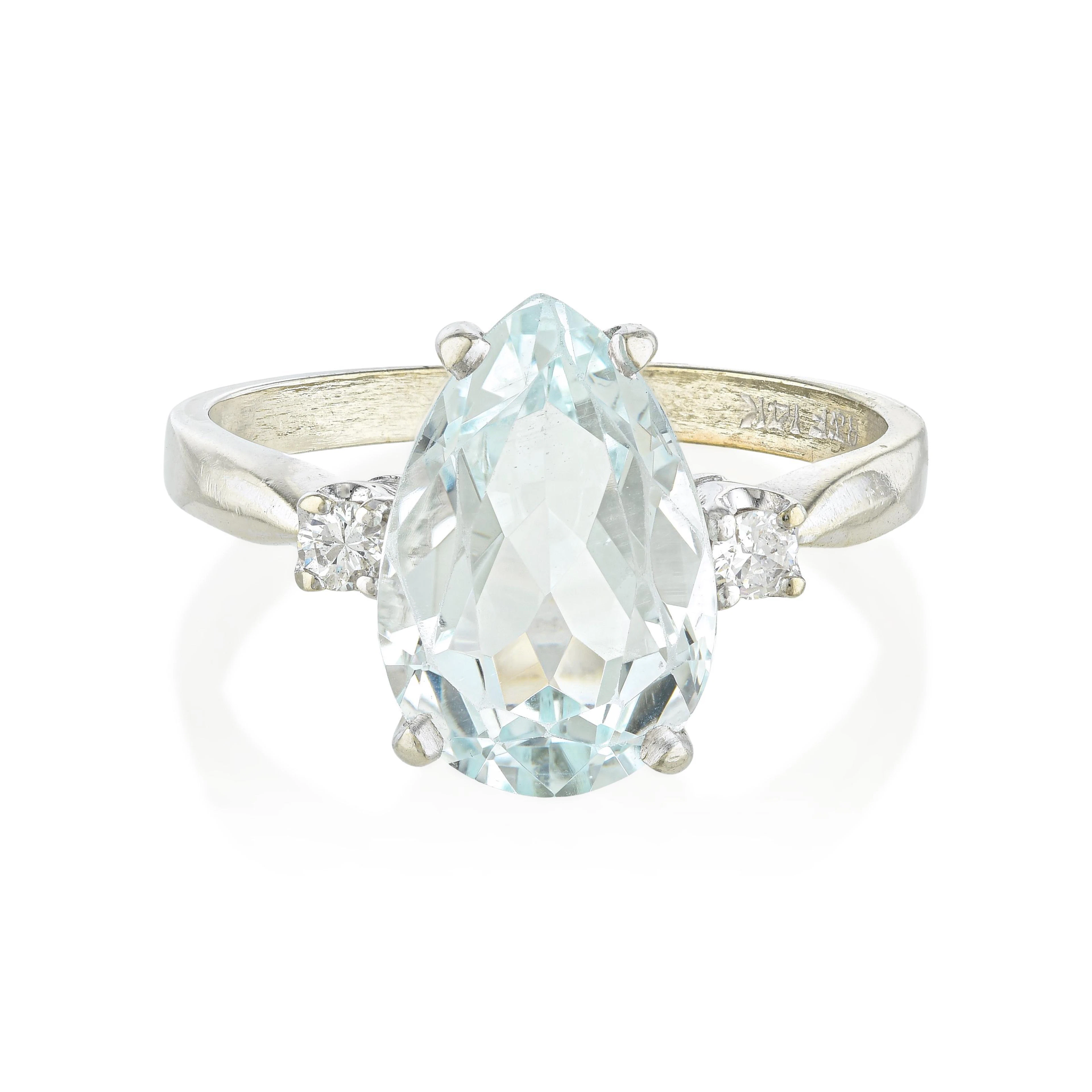 Aquamarine and Diamond Ring