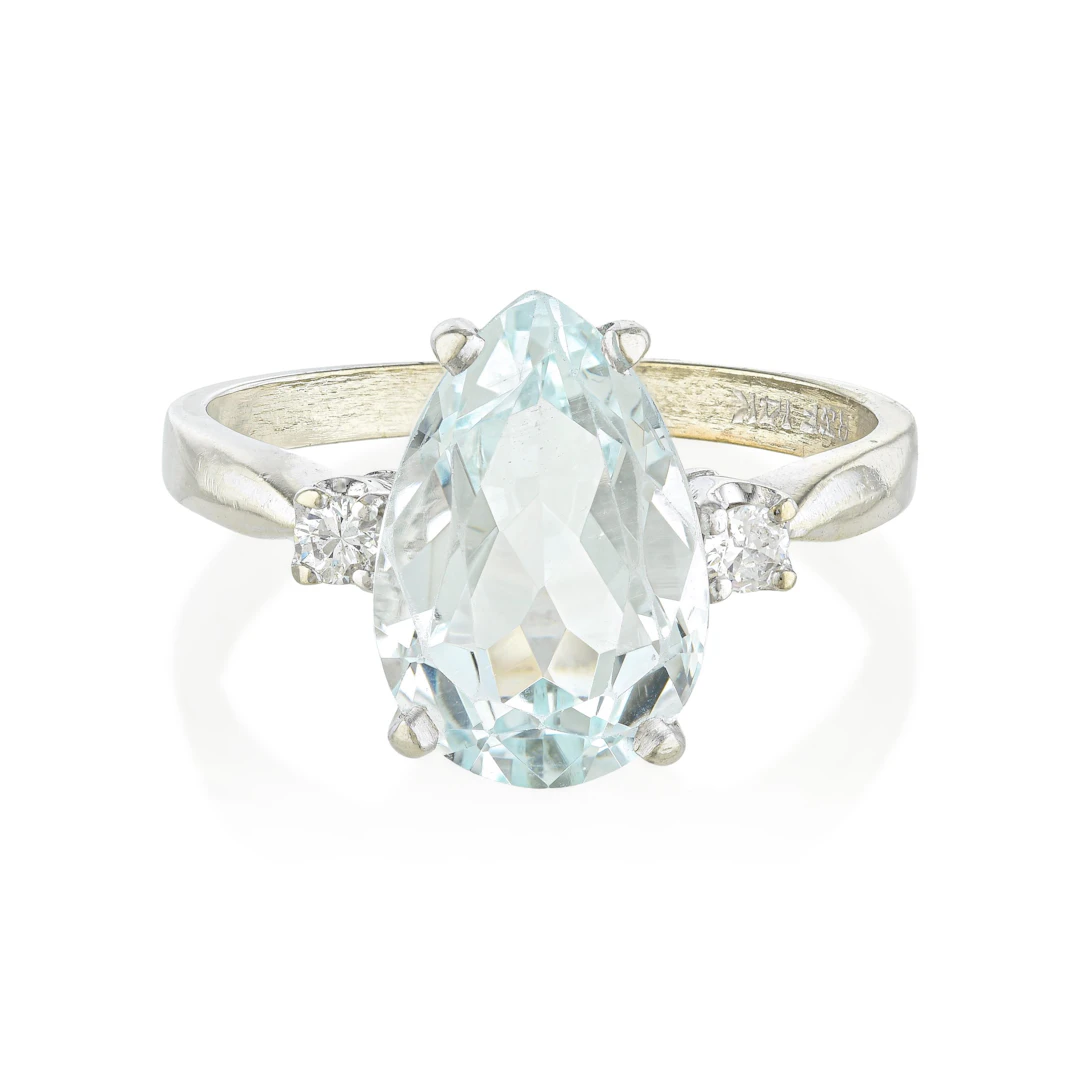 Aquamarine and Diamond Ring