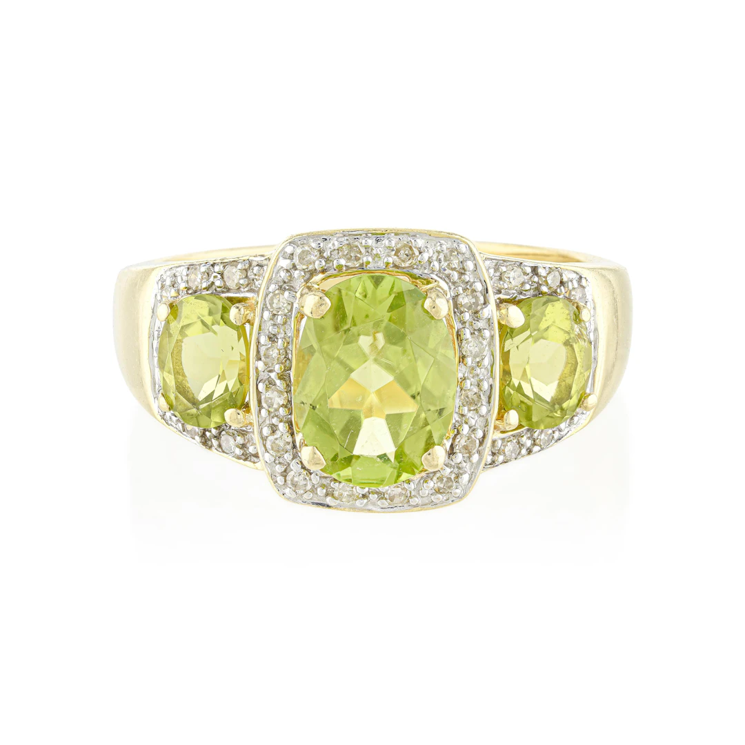 Peridot and Diamond Ring