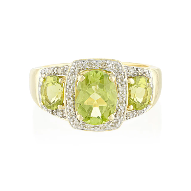 Peridot and Diamond Ring