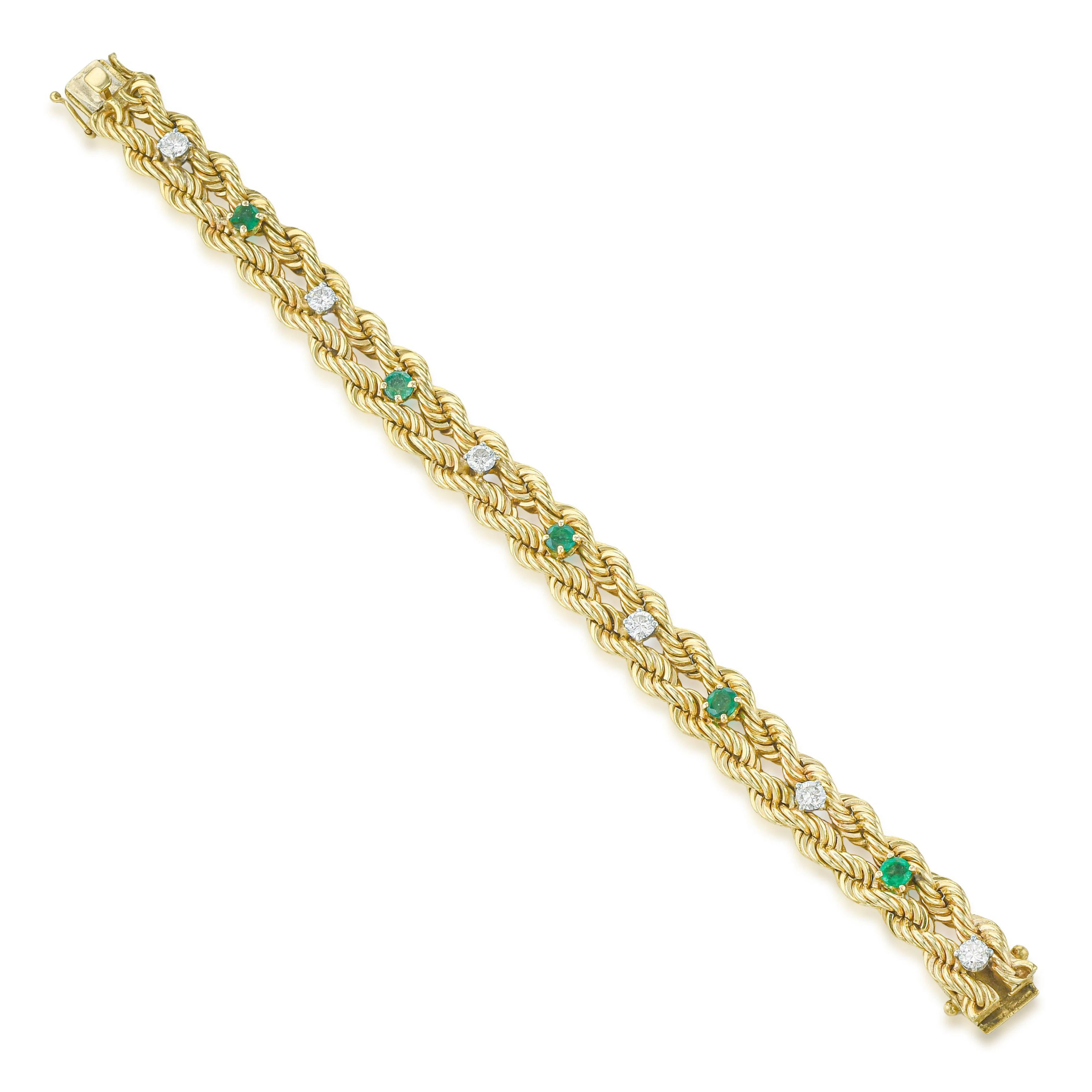 Hammerman Brothers Emerald and Diamond Rope Bracelet