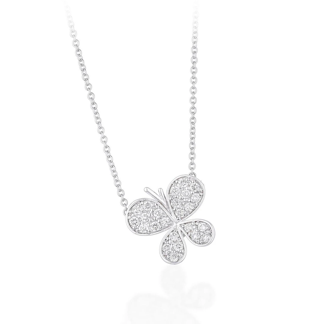 Diamond Butterfly Pendant Necklace