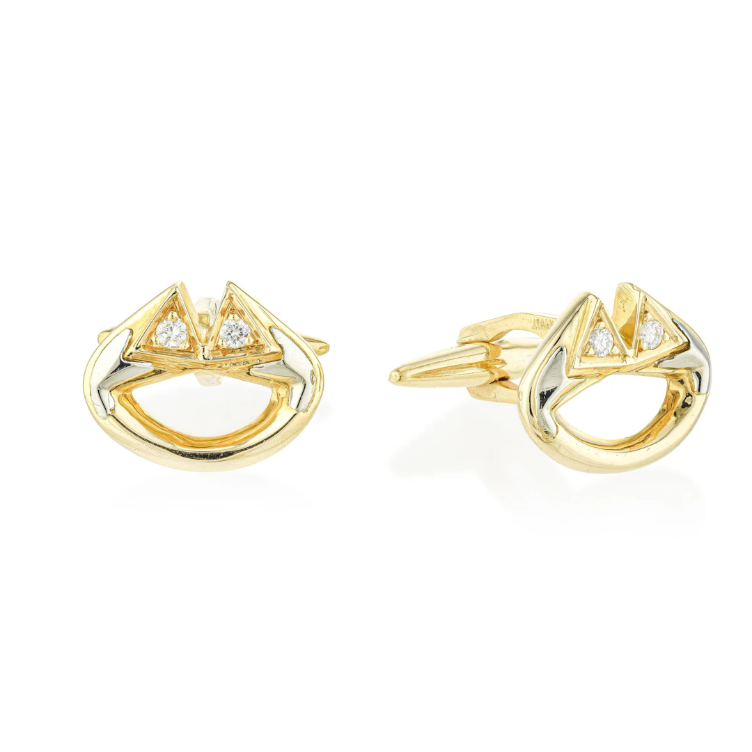 Gold and Diamond Cufflinks