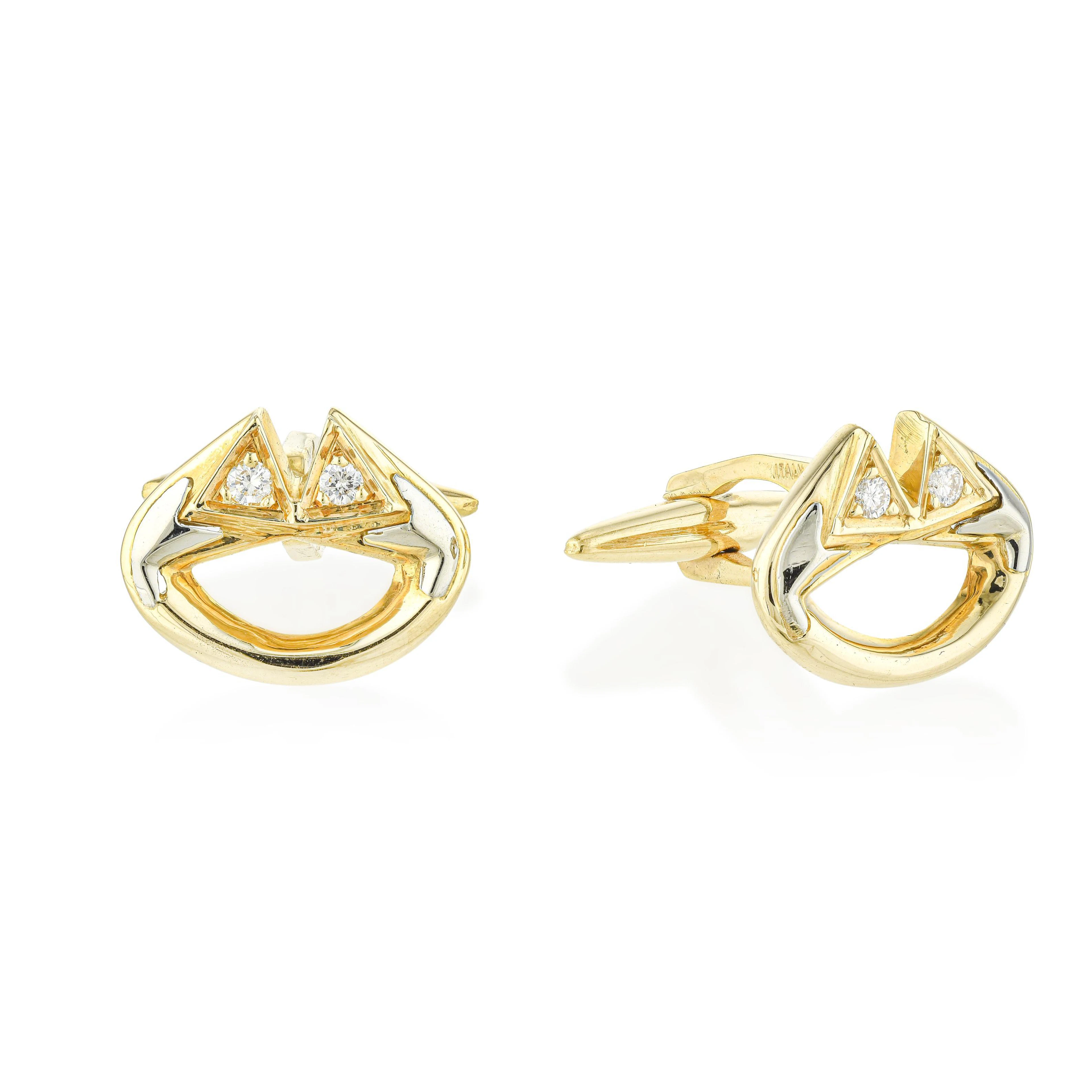 Gold and Diamond Cufflinks