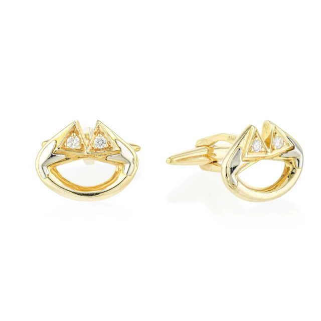 Gold and Diamond Cufflinks