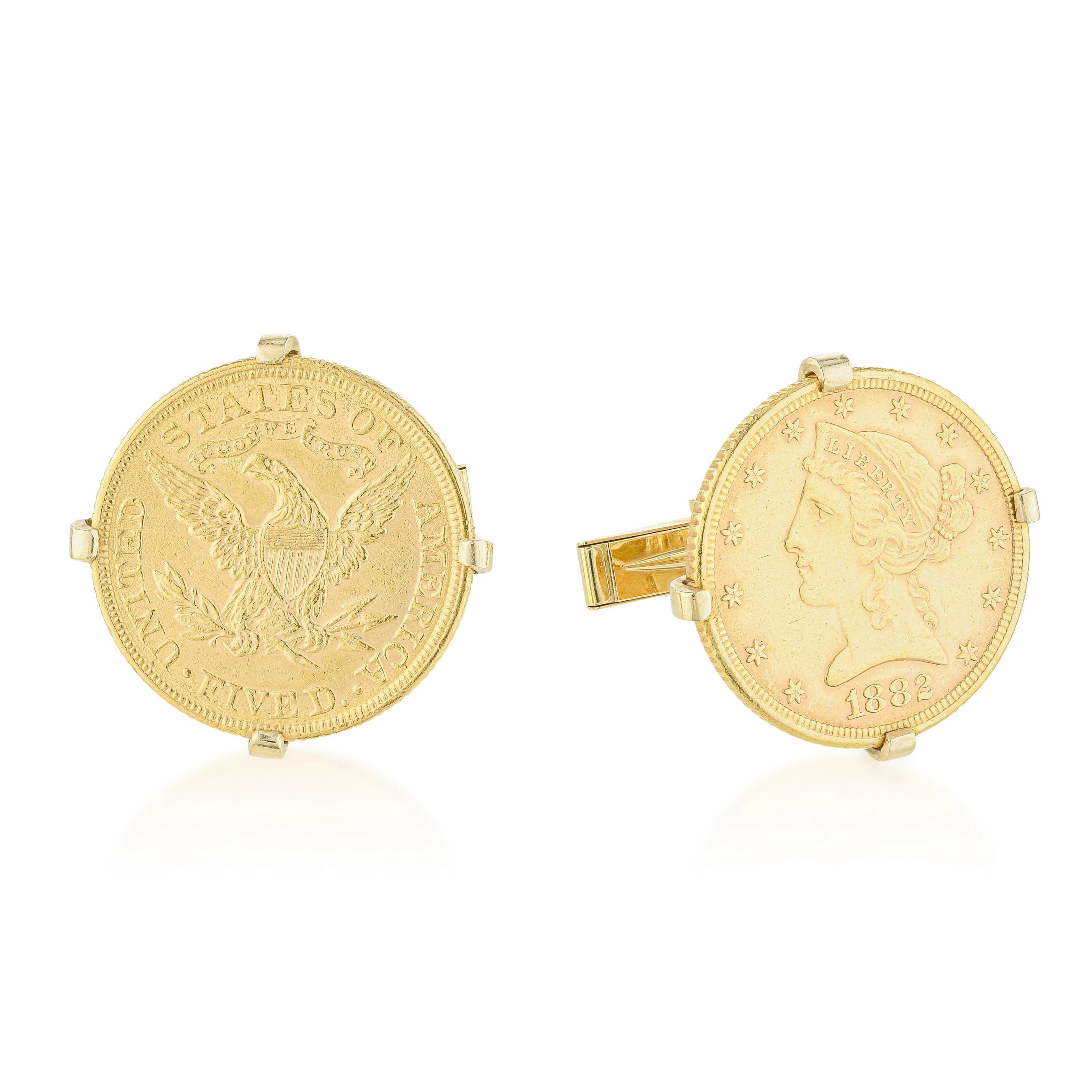 Liberty Half Eagle Coin Cufflinks