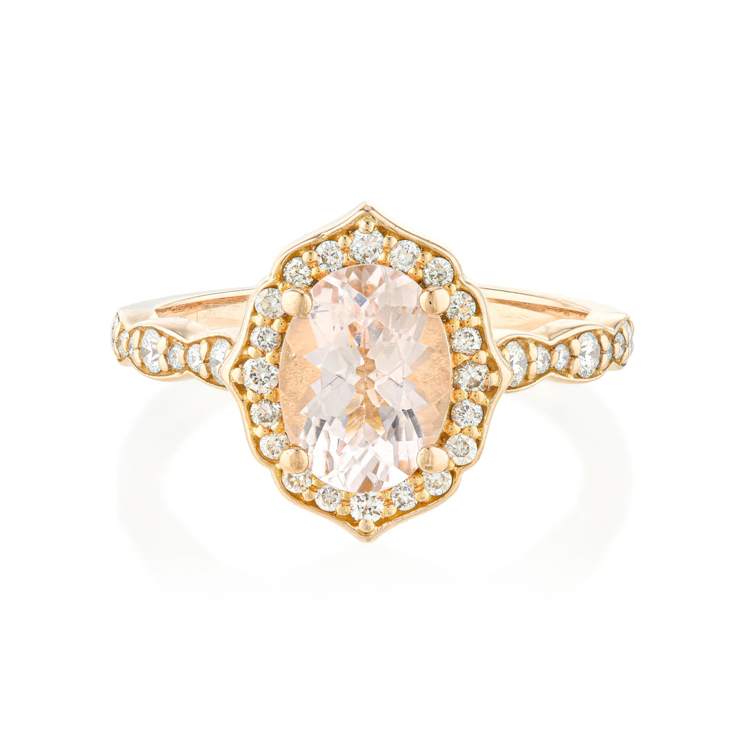 Morganite and Diamond Ring by La More