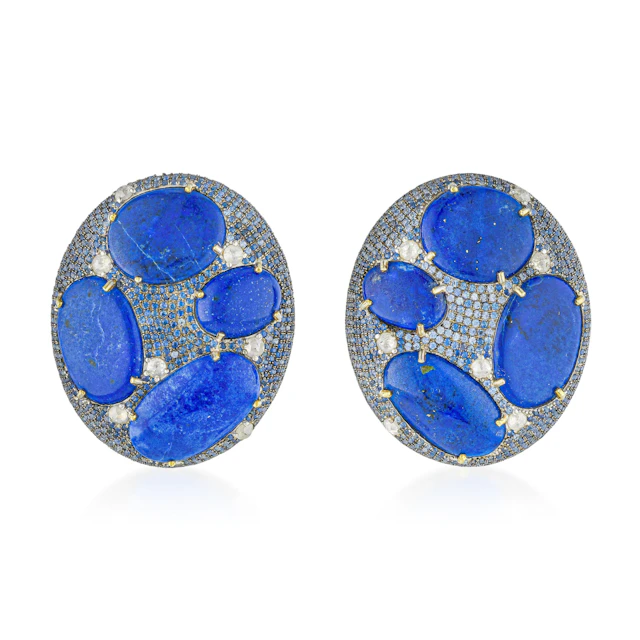 Lapis Lazuli and Diamond Earrings