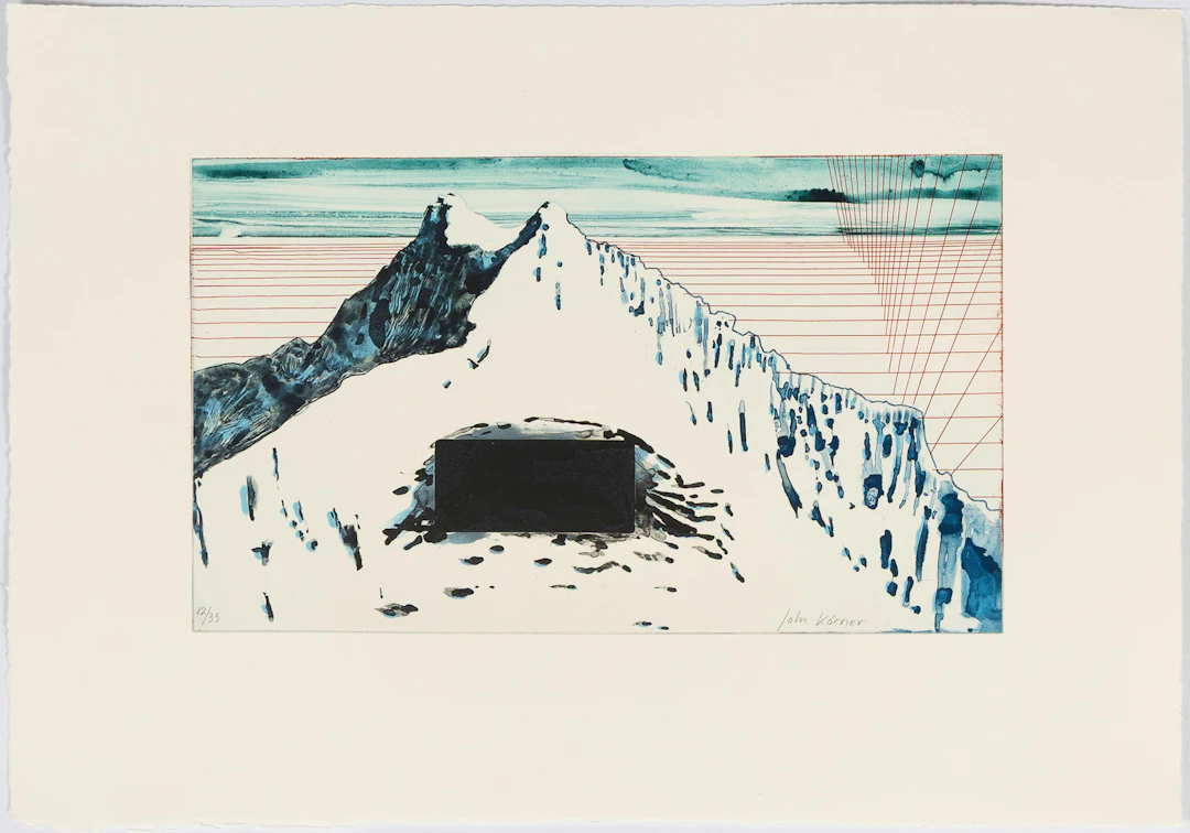 JOHN KÖRNER (DANMARK, FÖDD 1967). "Hole in Mount Sarmiento", etsning