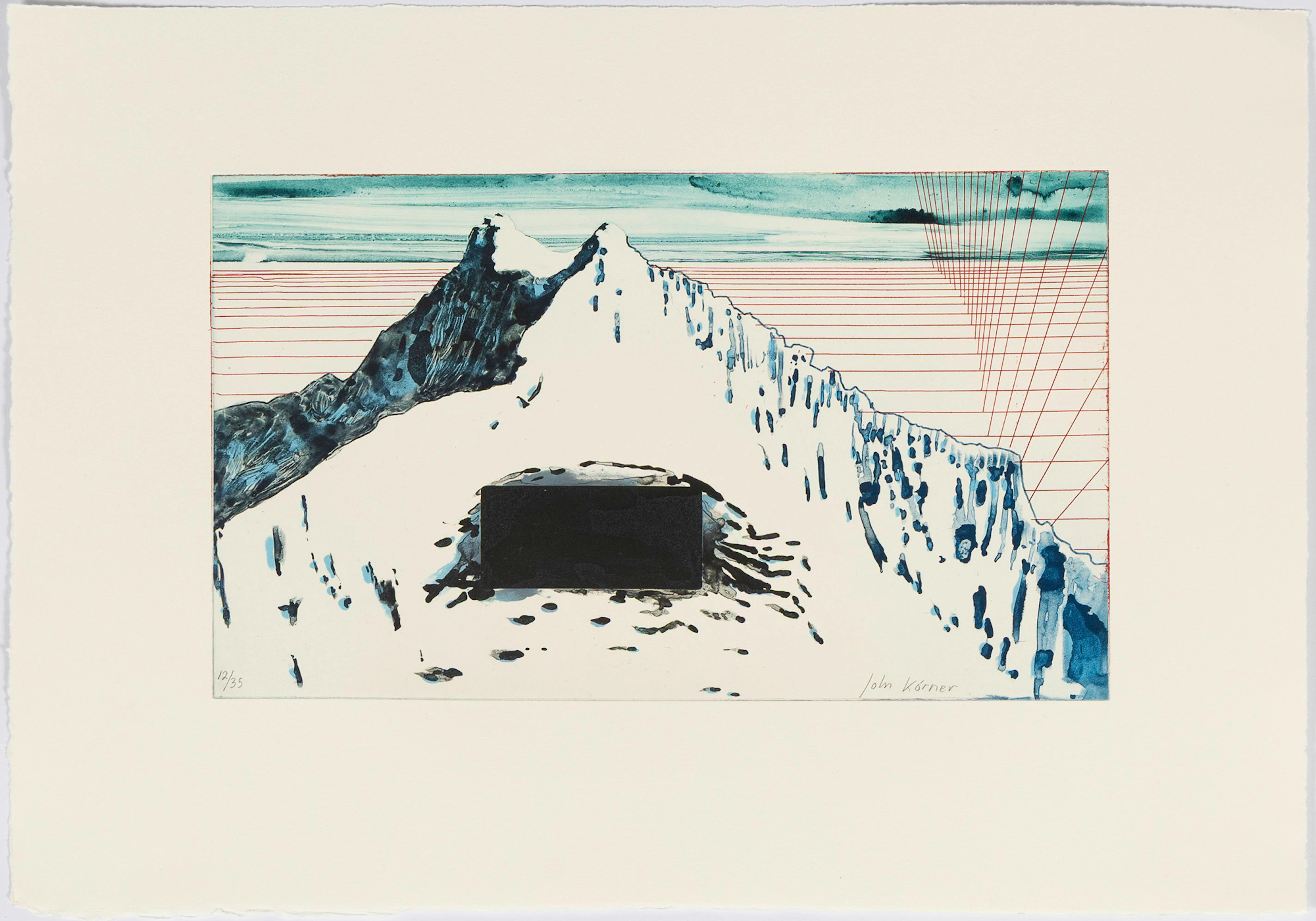 JOHN KÖRNER (DANMARK, FÖDD 1967). "Hole in Mount Sarmiento", etsning