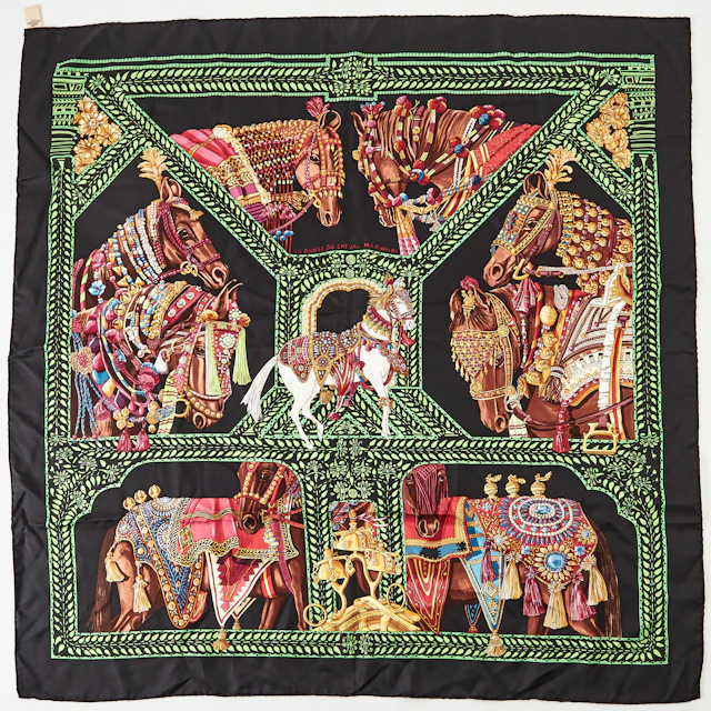 HERMÈS, scarf, "La Danse du Cheval Marwari".