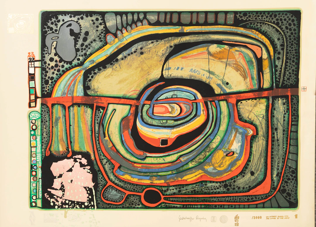 FRIEDENSREICH HUNDERTWASSER (1928-2000). 6 Blätter aus: Regentag-Look