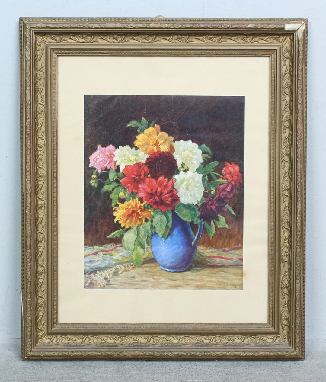 FRIEDA BÜRSING. Kunstdruck nach Stillleben Blumenvase von Frieda Bürsing.