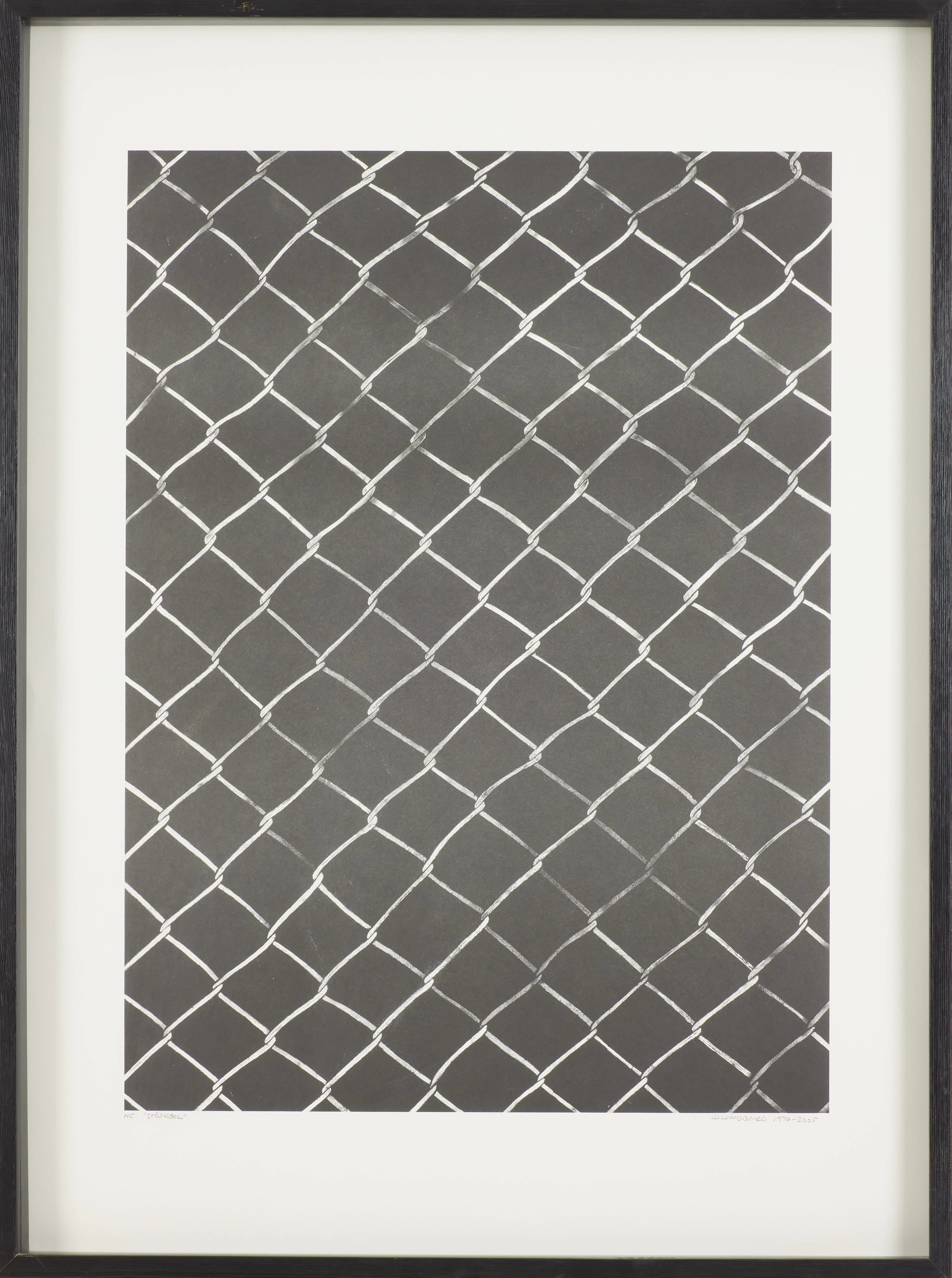 LARS GUNNAR LUNDBERG. "Stängsel", färglitografi, signerad, daterad 1976-2005.
