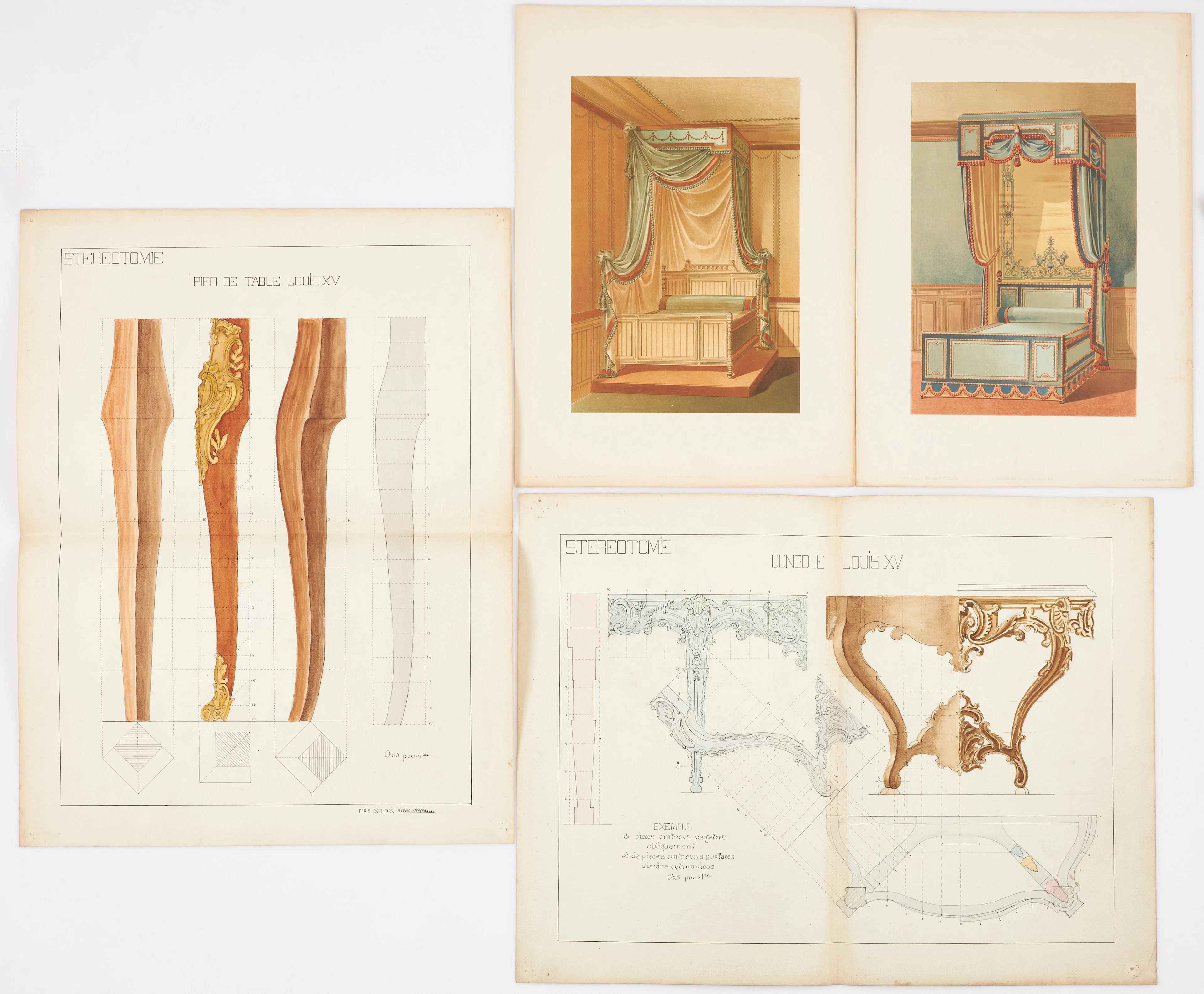 MAPPAR, 2 st, ca 70 blad totalt, 1800/1900-tal, "Ernest Foussier.