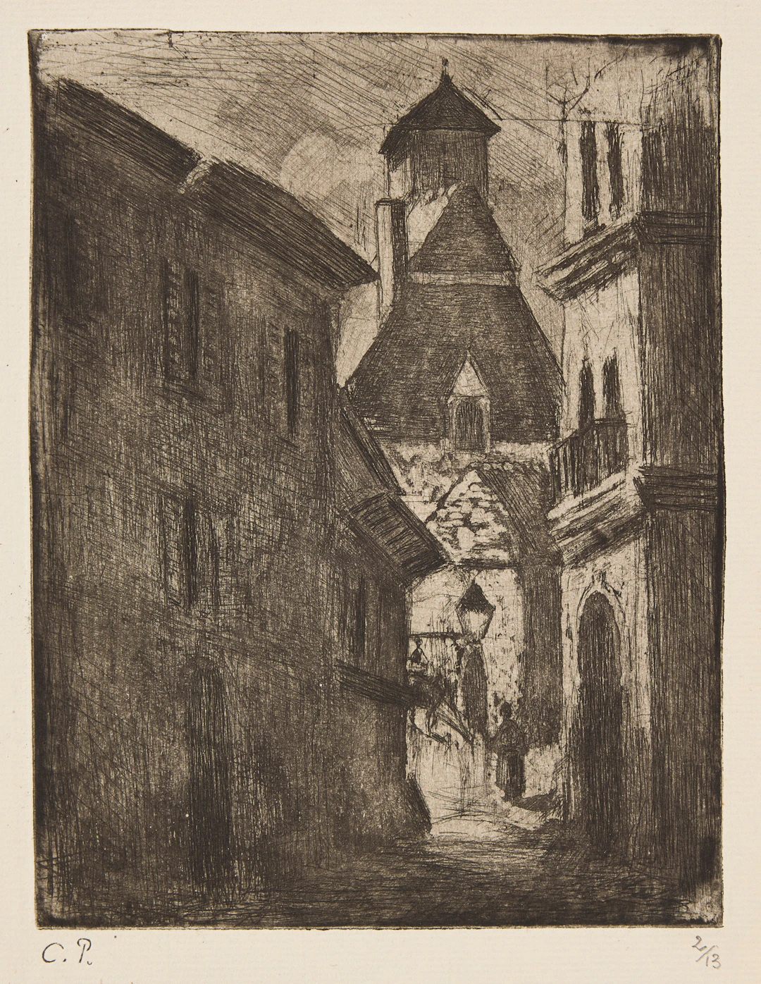 CAMILLE PISSARRO. "Petite rue Nationale, à Rouen".