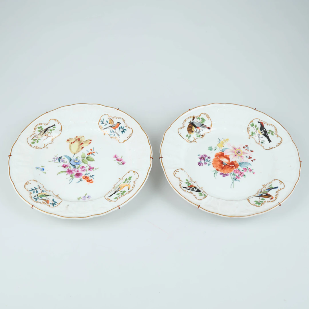 TALLRIKAR, 2 st, Porzellanmanufaktur Ludwigsburg/Meissen, 1800-tal, Tyskland.