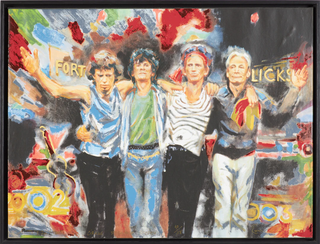 RONNIE WOOD. Rolling Stones, Forty Licks, inkjet, screenprint, förgyllningar