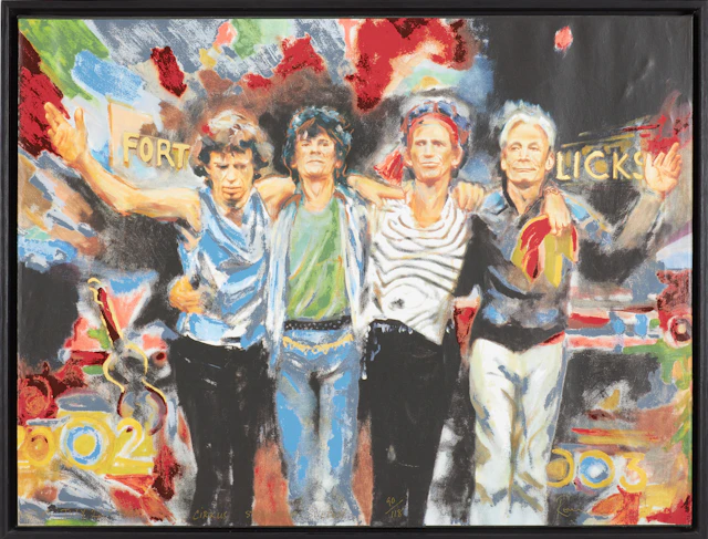 RONNIE WOOD. Rolling Stones, Forty Licks, inkjet, screenprint, förgyllningar